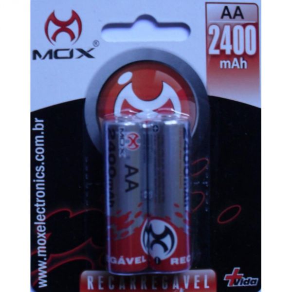 Pilha Recarregavel Mox AA Com 2 - 3000 Mah