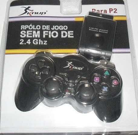 Controle/joystick Para Ps2 Knup Preto S/ Fio Wireless